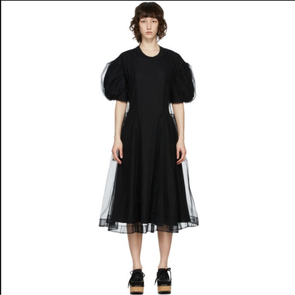 Simone Rocha Dresses & Skirts - Simone Rocha Short Sleeve Dress with Tulle Overlay